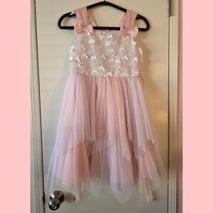 Pink Floral Layered Dress